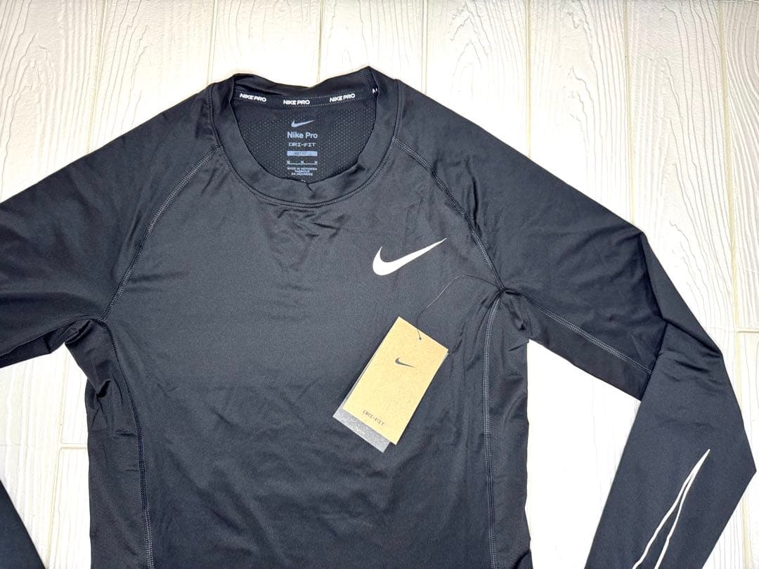 NIKE PRO メンズ セットアップ 長袖＋ショートパンツ Dri-FIT 黒