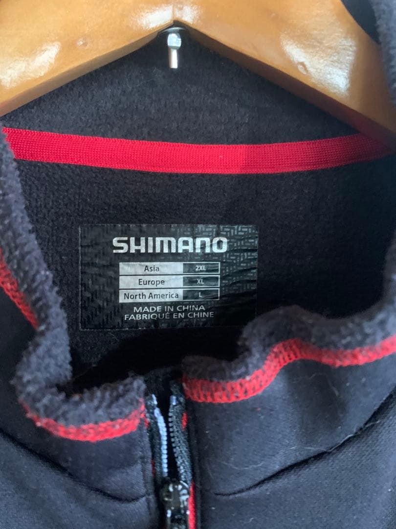 P SHIMANO フィッシングジャケット 2XL サイズ 黒赤