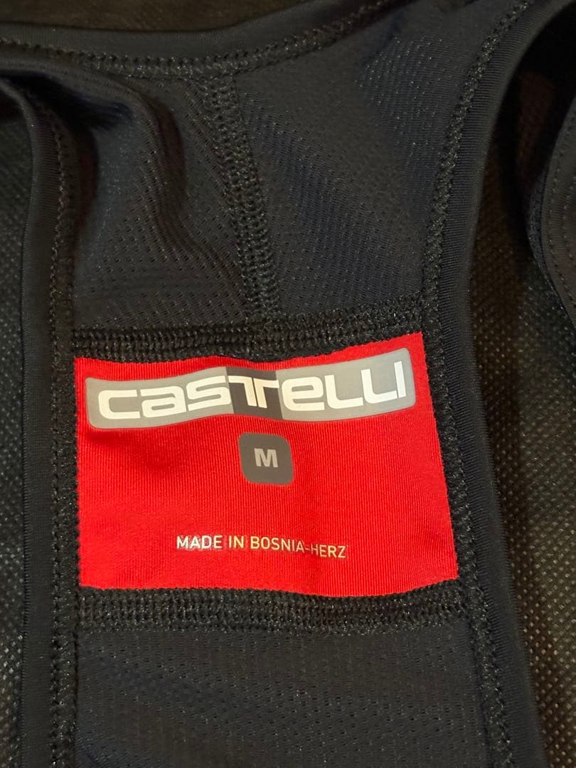 Castelli パッド付きビブショーツ　ブラック/レッド