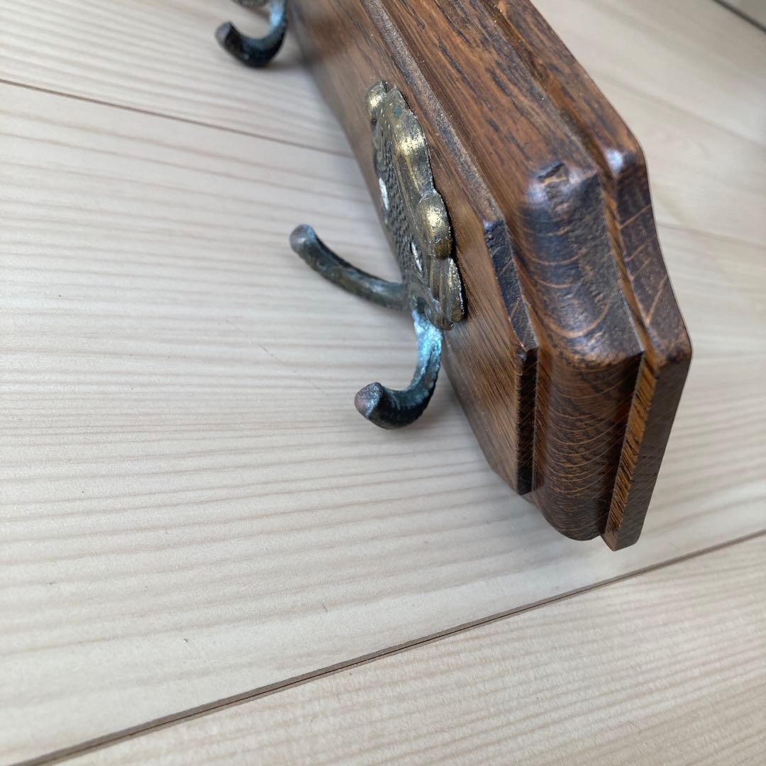 【横山家具】アンティーク⭐︎高級木製ウォールフック 4フック
