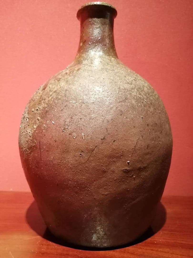江戸期　常滑焼自然釉舟徳利