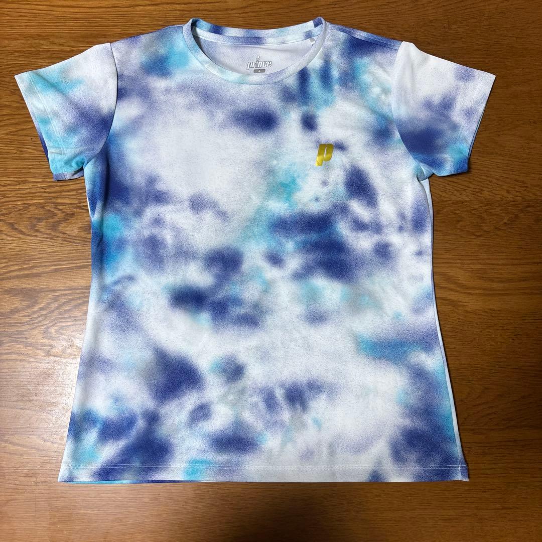 prince プリンス 上下セットL青 テニスウェア スポーツTシャツスコート