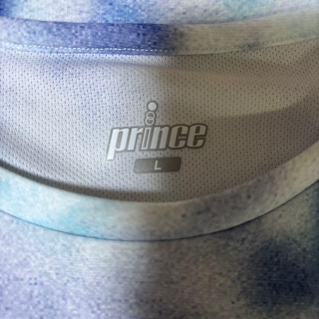 prince プリンス 上下セットL青 テニスウェア スポーツTシャツスコート