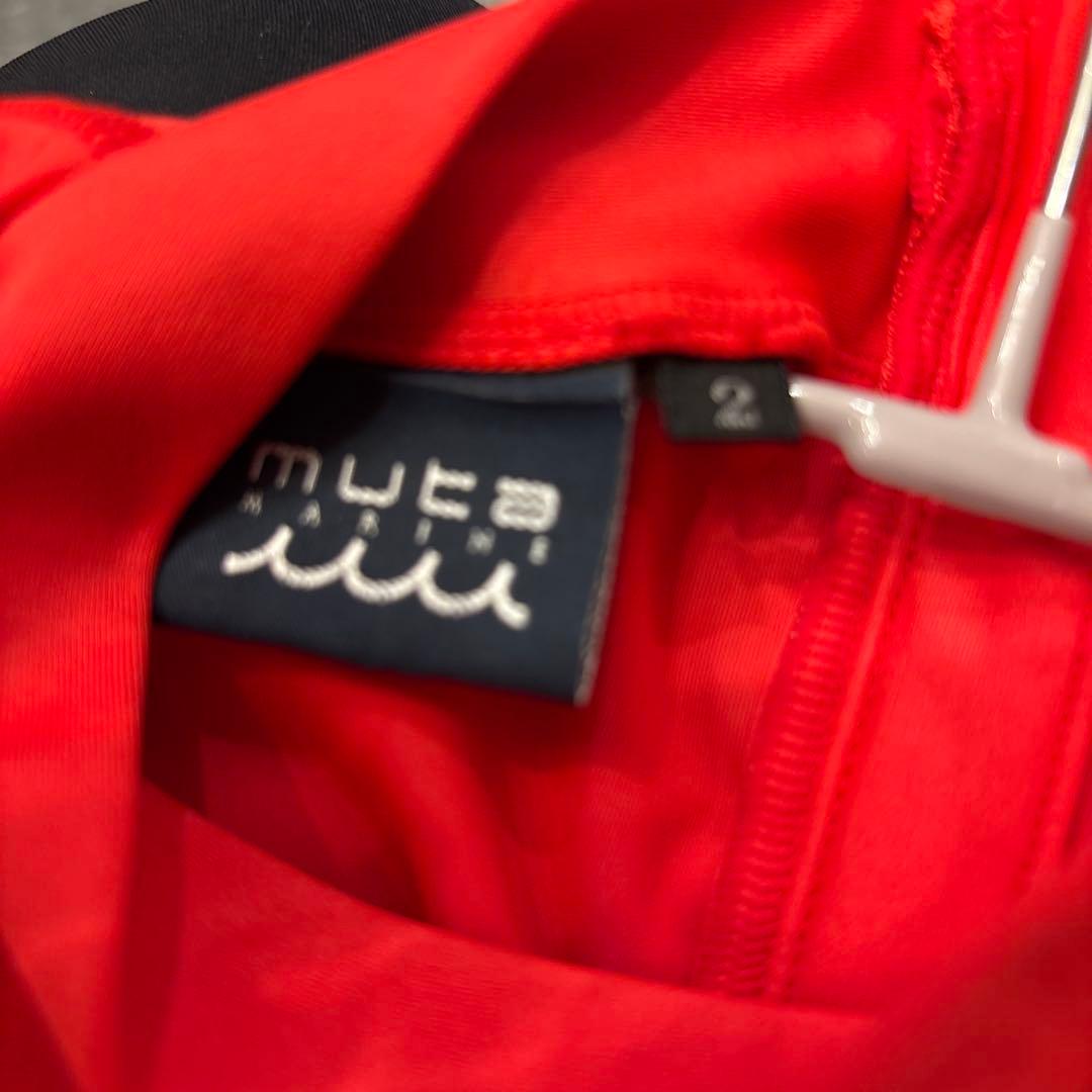 MUTA MARINE レッド ハイネックシャツ