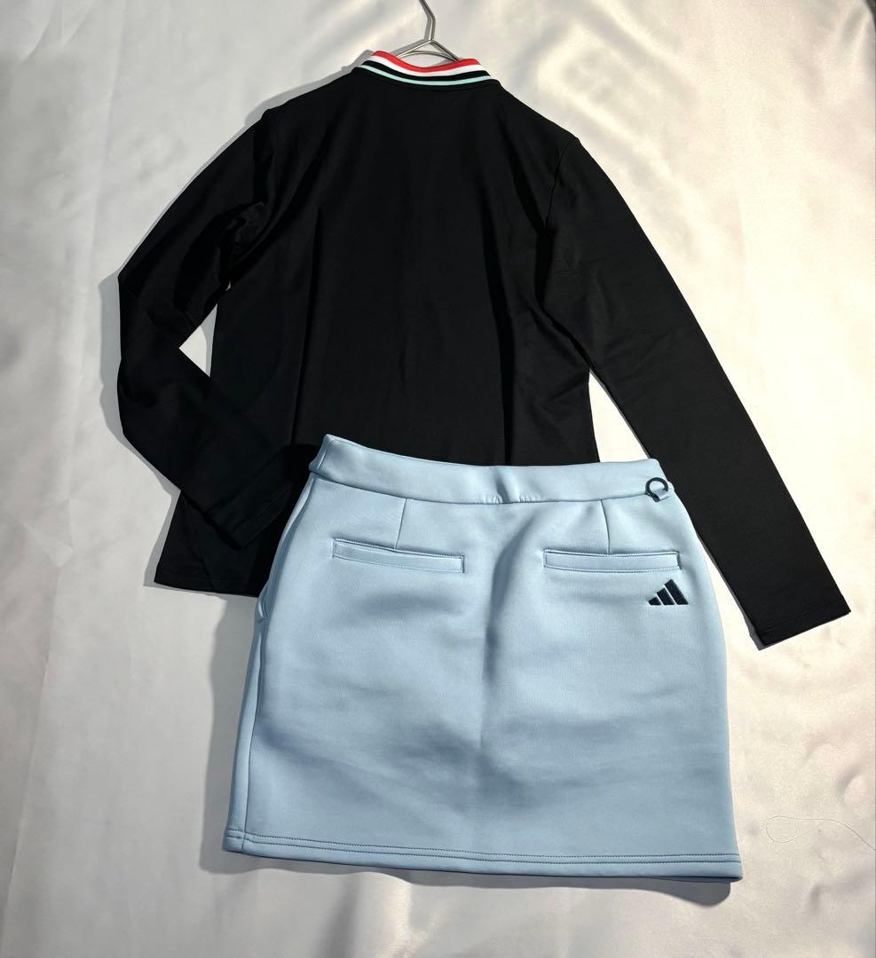 新品adidasゴルフ　ハーフジップポロシャツ　ダンボールニットセットアップ