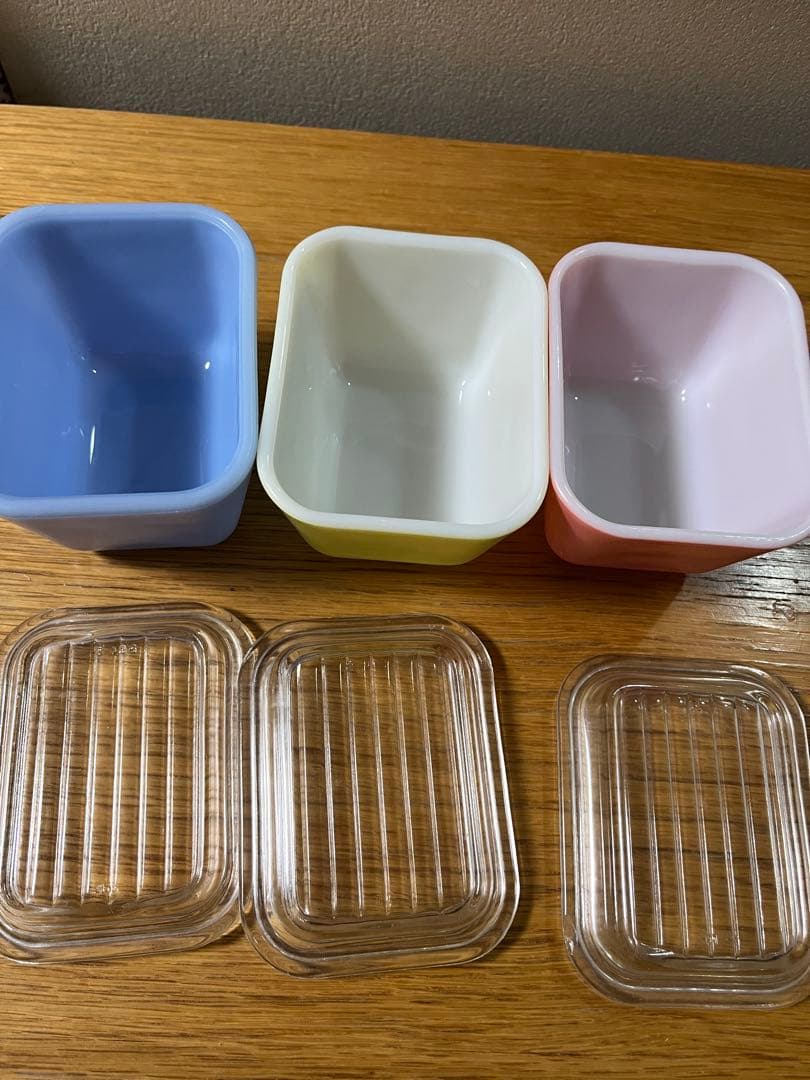 カラフル保存容器3セット　オールド　パイレックス