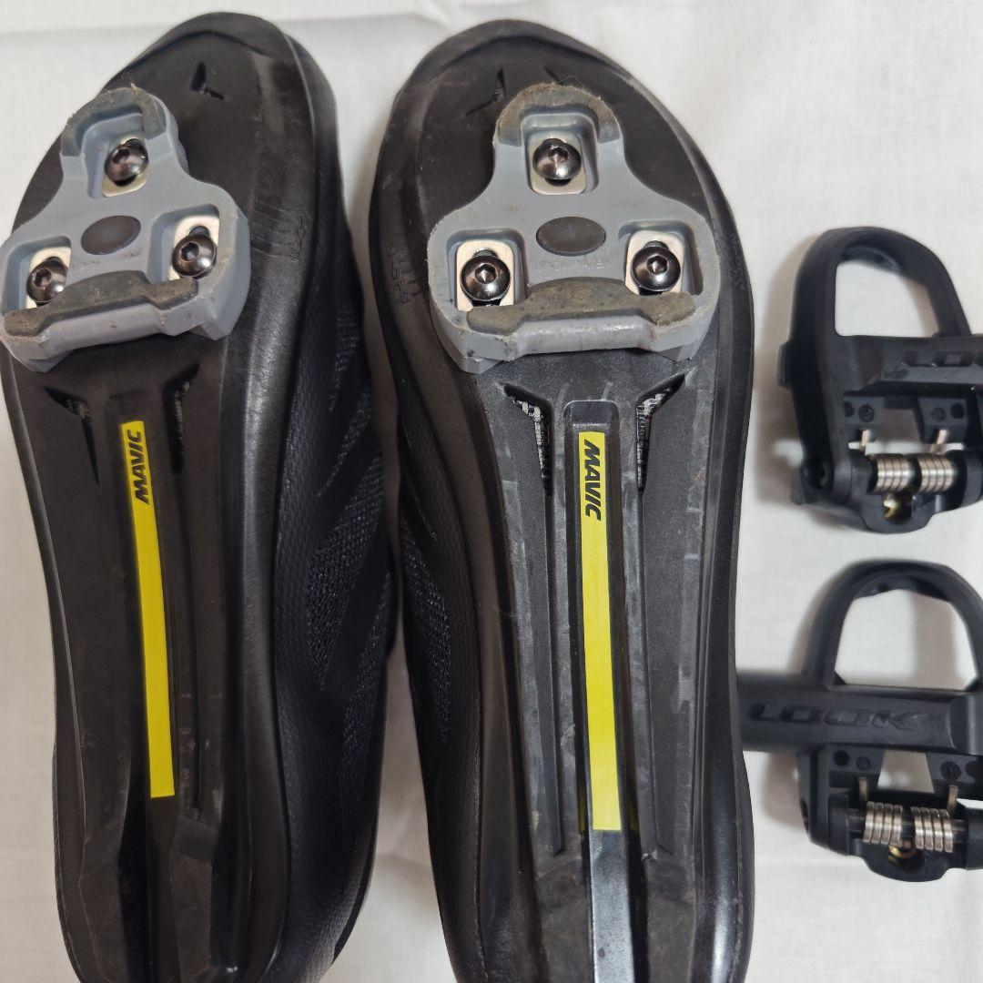 MAVICビンディングシューズLOOKペダルクリート付き4.5回使用綺麗26cm
