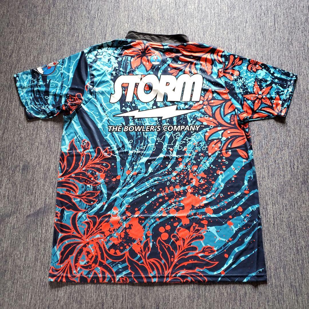 新品✨STORM【日本サイズ3XL】大きめ　ブルー　ロゴ入り　ボウリング