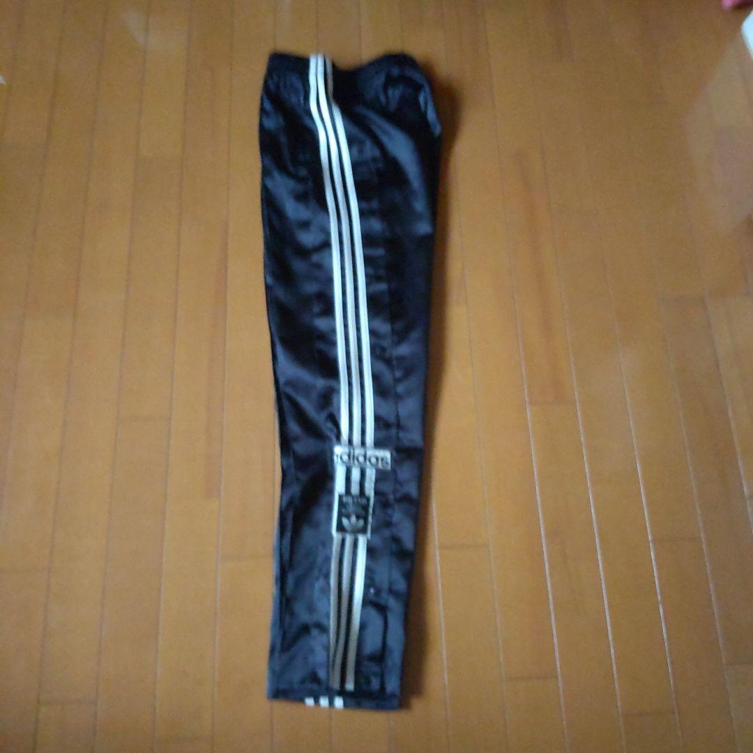 アディダス 黒 サテンアディブレイク スナップパンツ S