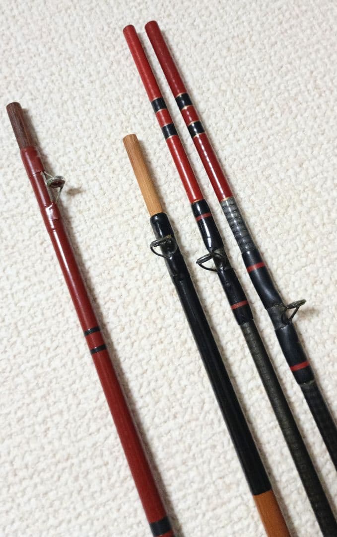 がまかつがまちぬSS×2本&サクラ伊勢&別誂チヌフカセ筏竿まとめて4本