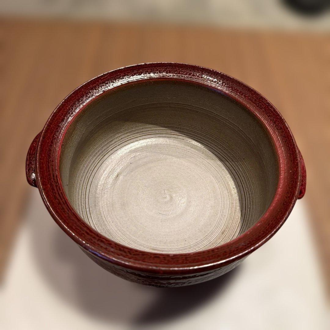 小石原焼紅飛鉋土鍋2人用