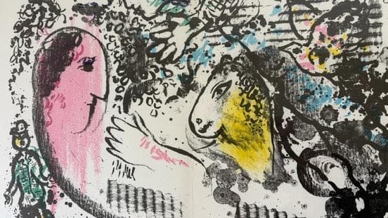 マルク・シャガール リトグラフ 額装 DLM 真作 Marc Chagall