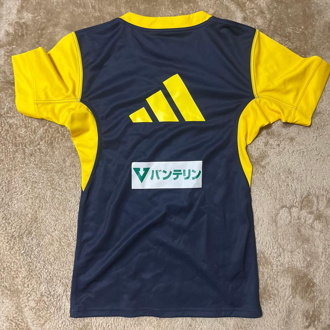サントリー adidas ラグビーシャツ ネイビー/イエロー