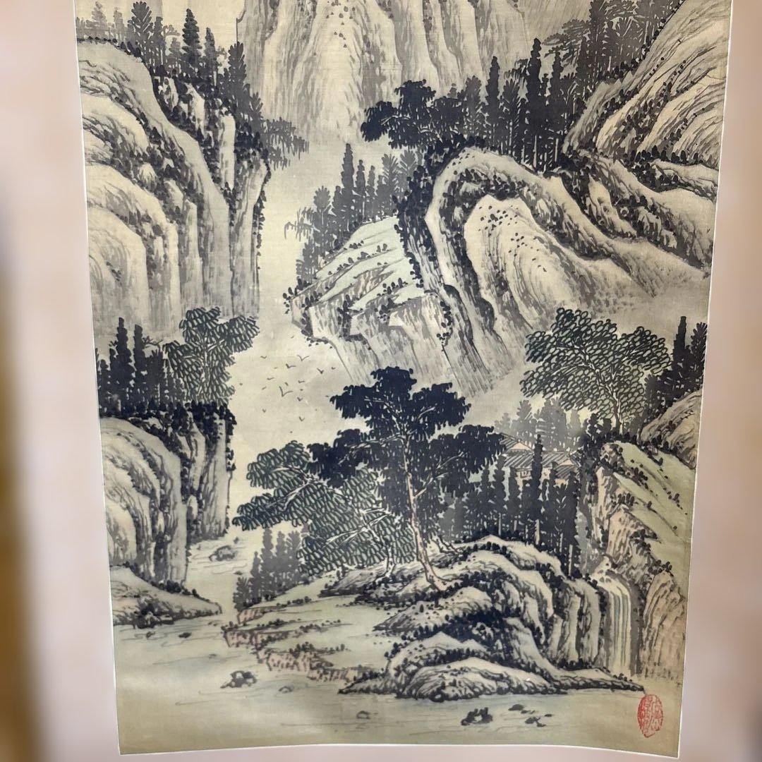 中国水墨画＂高山流水＂157 cmx49 cm