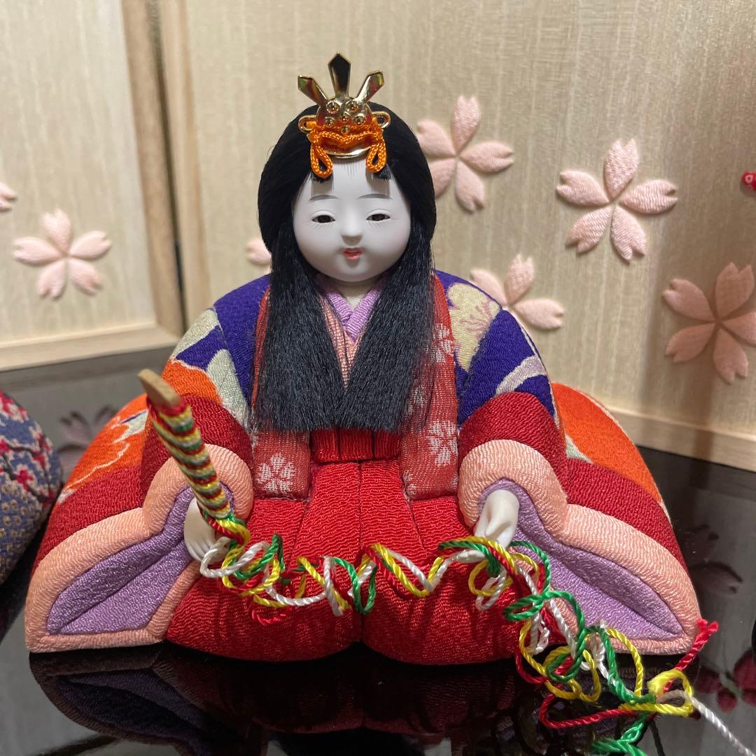 【未使用品】くろちく　とっても可愛い！木目込人形　雛人形　お雛様　東宮五人飾り