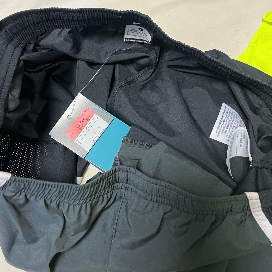 新品✨ナイキ NIKE ランニングウェア 上下セット 蛍光 黄色 黒 Lサイズ