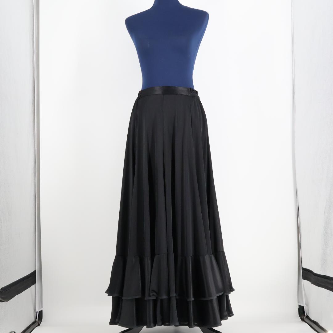 【フラメンコ衣装】ブラック prima boutique ファルダ スカート 黒