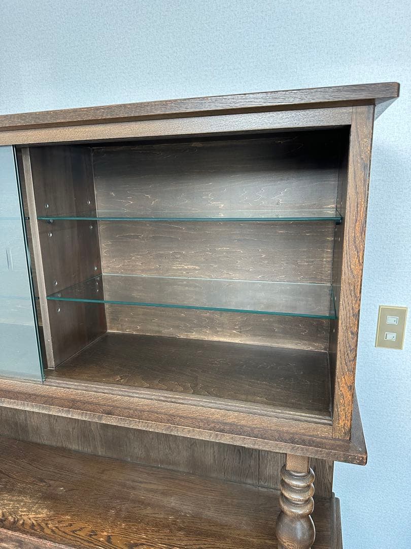永田良介商店 神戸家具 カップボード 食器棚 本棚 アンティーク i4※