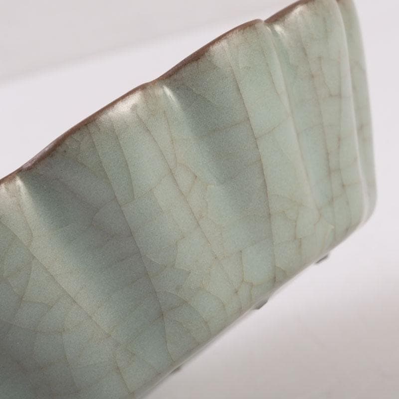 箱木隆司　中国　哥窯　青磁　氷烈文　輪花皿　C　A37