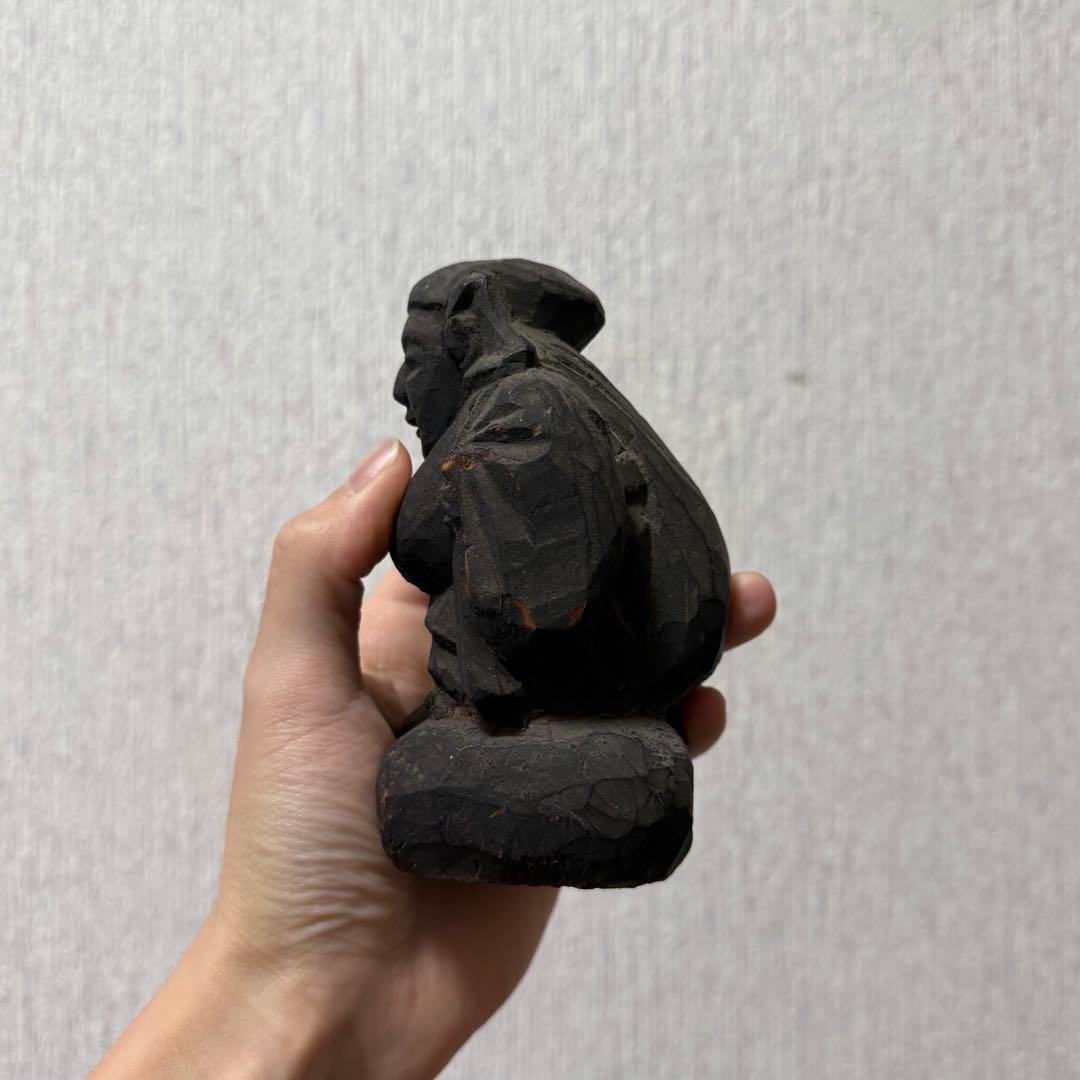 七福神 大黒天 恵比寿天 民衆仏 仏像 木彫 江戸時代 古美術 骨董 古民藝