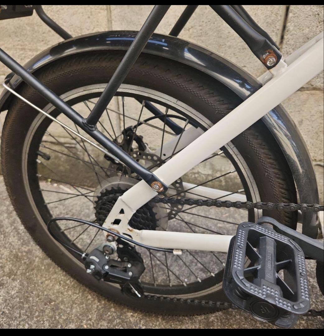 ホワイト タンデム自転車 2人乗り自転車　タンデムバイク