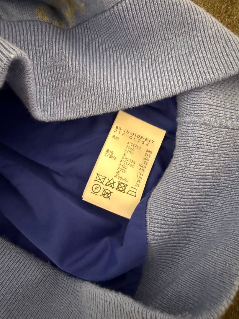 BEAMS GOLF ビームスゴルフ ロゴ総柄 セーター ブルー