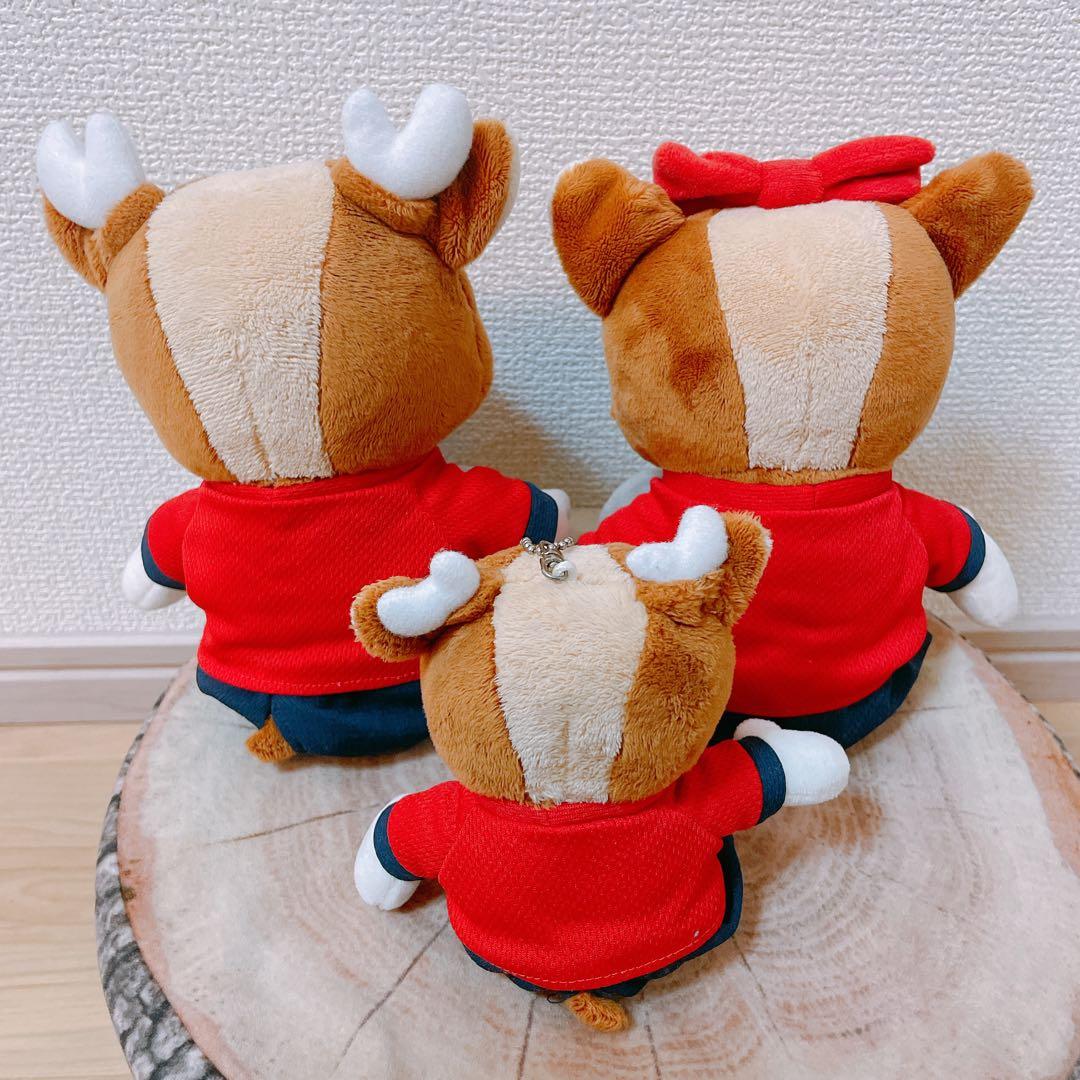 【鹿島アントラーズ】しかお　しかこ　ぬいぐるみ　マスコット 3体セット