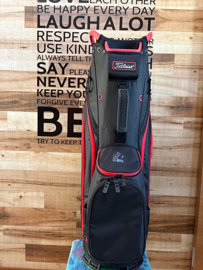 Titleist キャディバッグ 14分割 ブラック/レッド