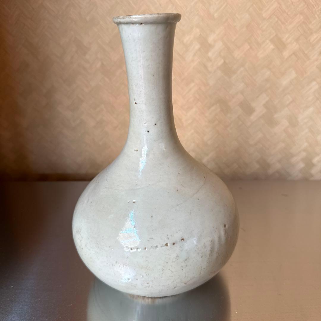 李朝白磁花瓶 中国美術 朝鮮 韓国 高麗 李朝 白瓷 花入 骨董品 古美術 古玩