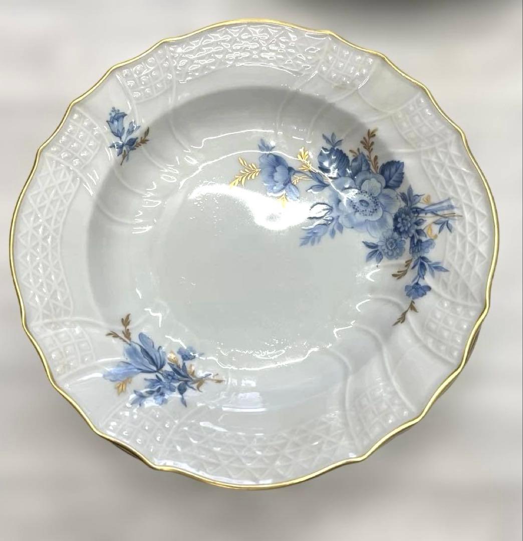 Hutschenreuther 青い花柄皿 6枚セット