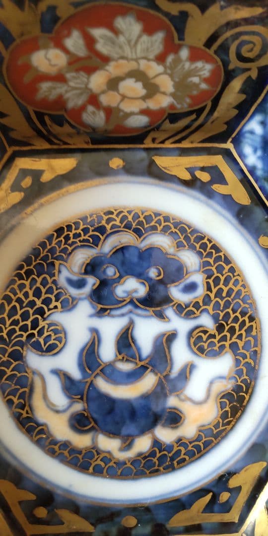 江戸幕末　古伊万里　錦絵　六角向付5個セット　骨董　アンティーク