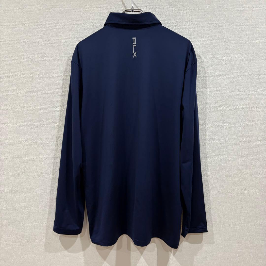 RLX ラルフローレン ネイビー 長袖ポロシャツ　ゴルフ　メンズ　LG