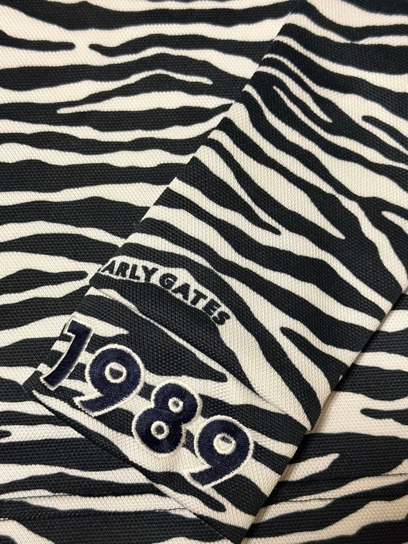 パーリーゲイツ モックネック ストレッチロングTシャツ ゼブラカラー サイズ1