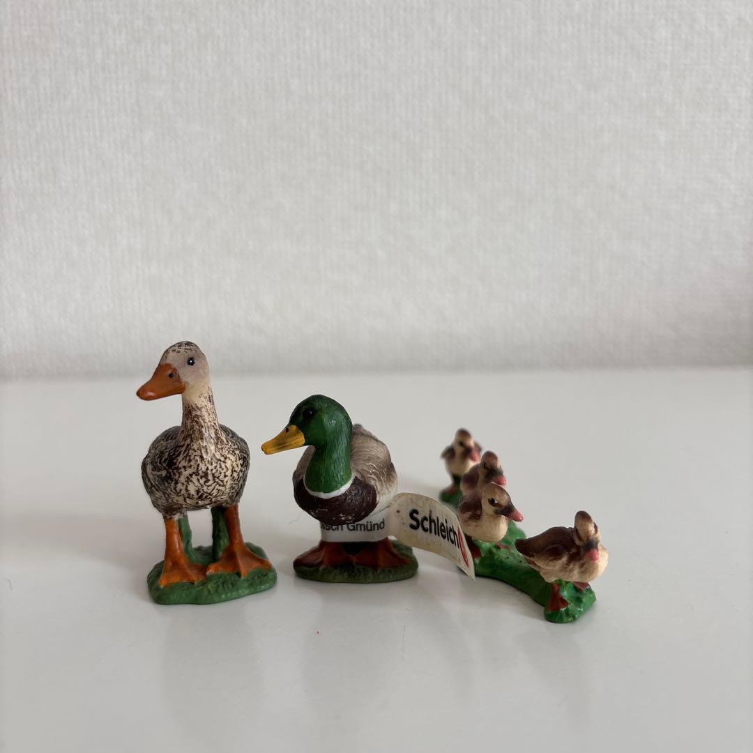 シュライヒ　鳥　フィギュア　カモ　親子　オス　メス　子ども　廃盤品