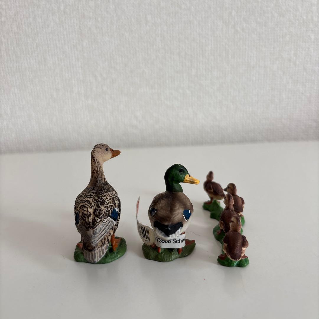 シュライヒ　鳥　フィギュア　カモ　親子　オス　メス　子ども　廃盤品