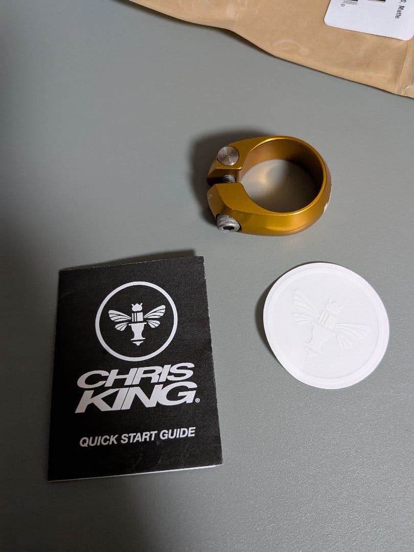 美品 Chris King シートポストクランプ 30.0 ゴールド