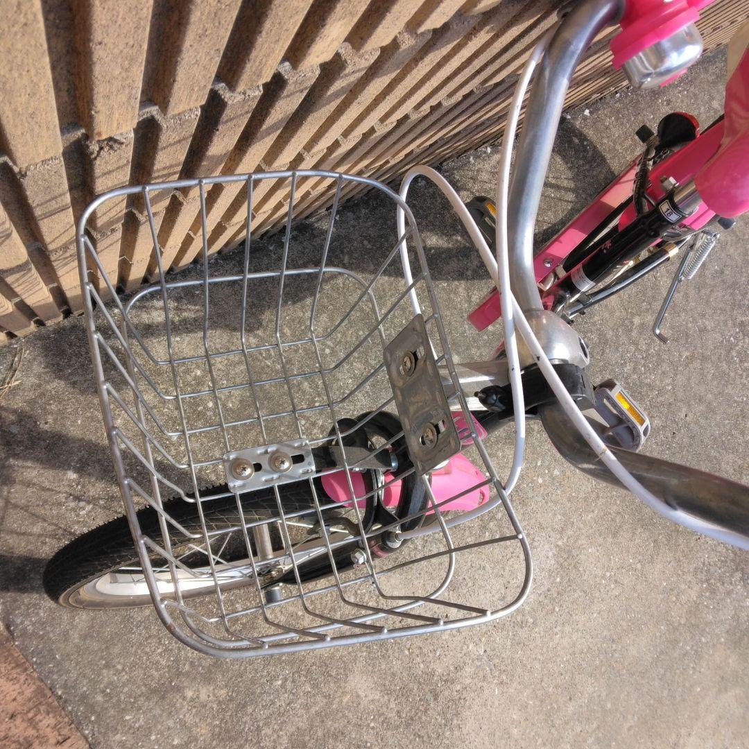 18インチ　ピンク 幼児用自転車 ピンク　黒　補助輪あり　説明書あり