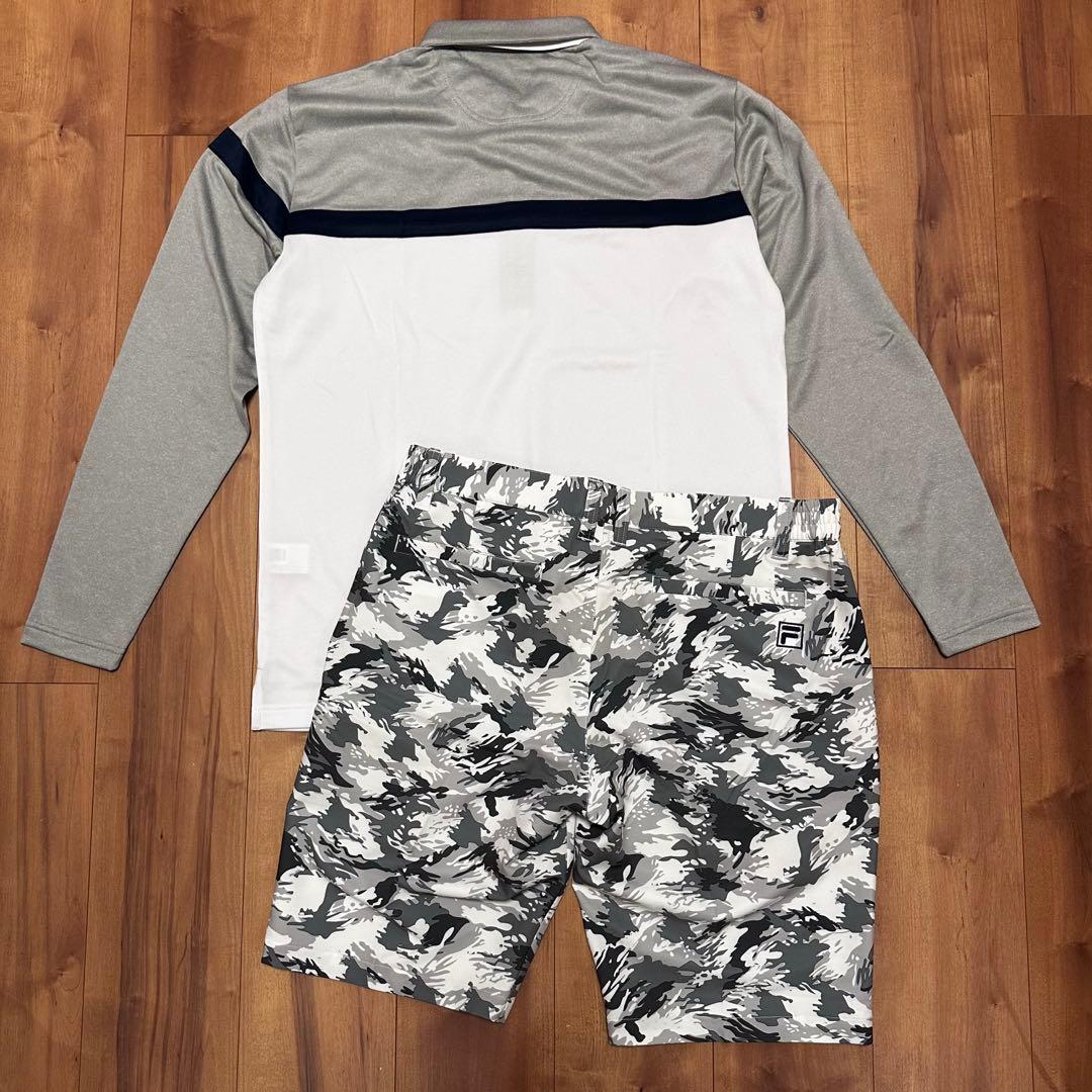 FILA ハーフパンツ　グレー　長袖　ポロシャツ　サイズXL セットアップ