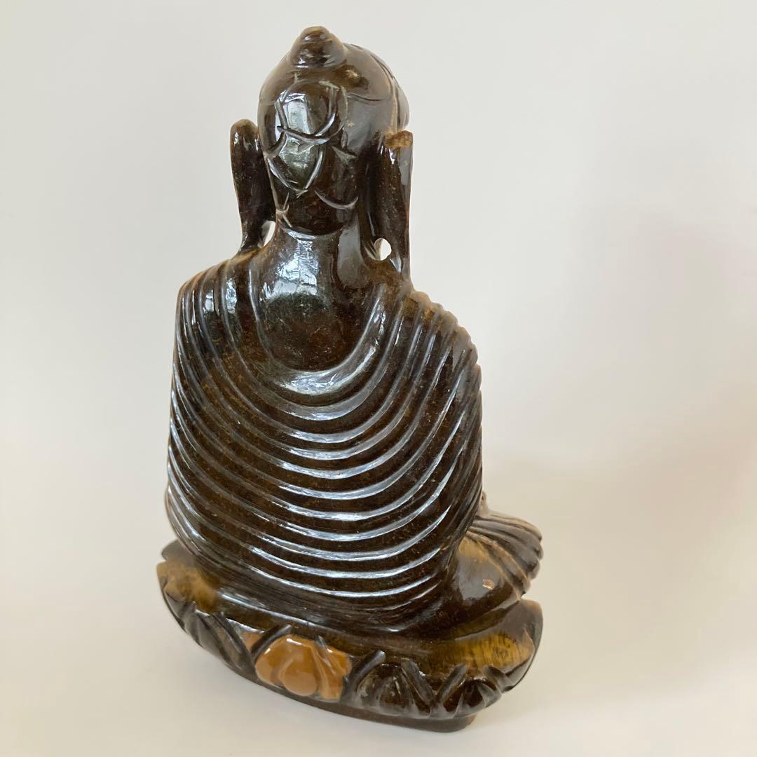 天然石 タイガーアイ 仏陀 442g