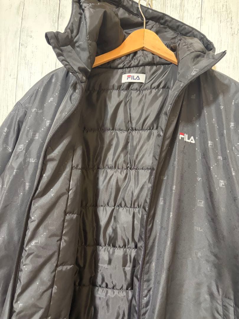 大きいサイズ　FILA フィラ　レディース　ブラック フード付きコート3L