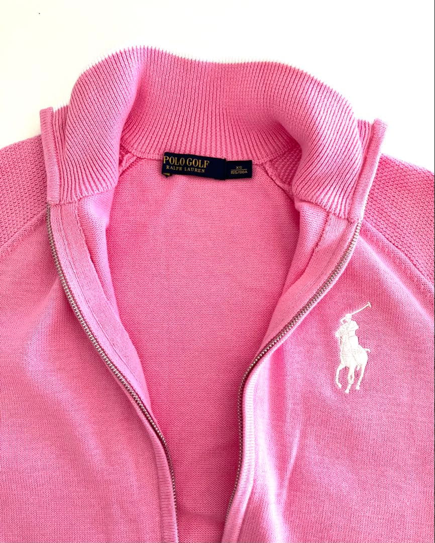 POLO GOLF ピンク ジップアップセーター