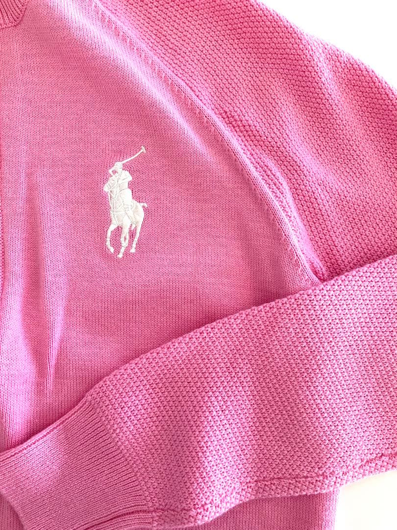 POLO GOLF ピンク ジップアップセーター