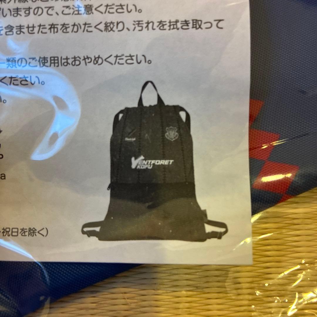 ヴァンフォーレ甲府　タオル、ナップサック、リュックサック、シューズケース4点