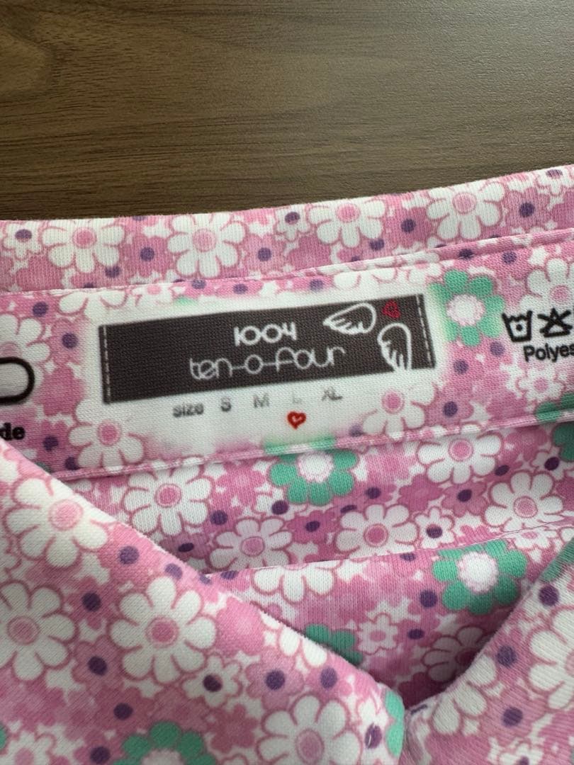 美品　ten-o-four 花柄ポロシャツ Lサイズ