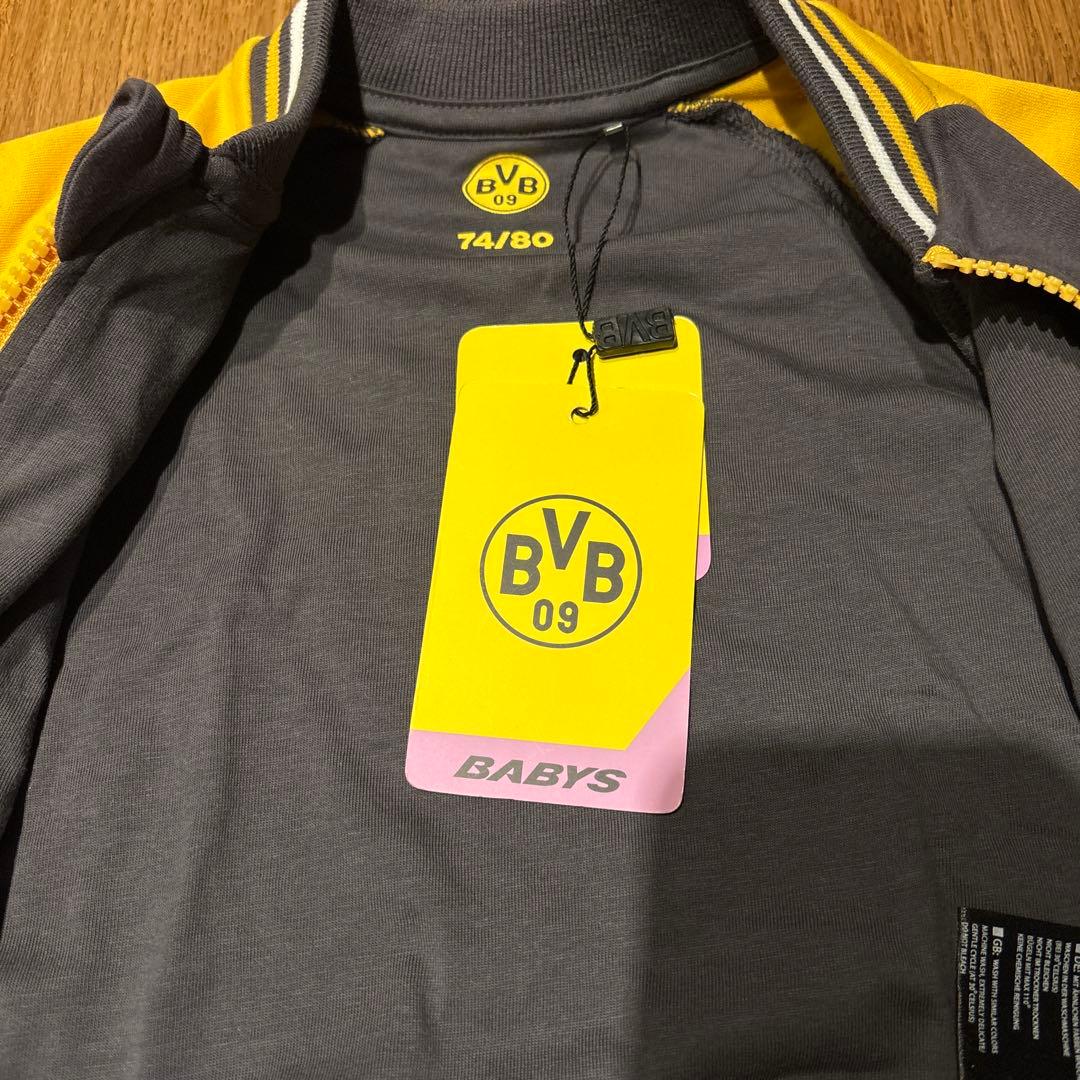 BVBボルシアドルトムント 6-12ヶ月 赤ちゃん用ジャケット グレー/イエロー