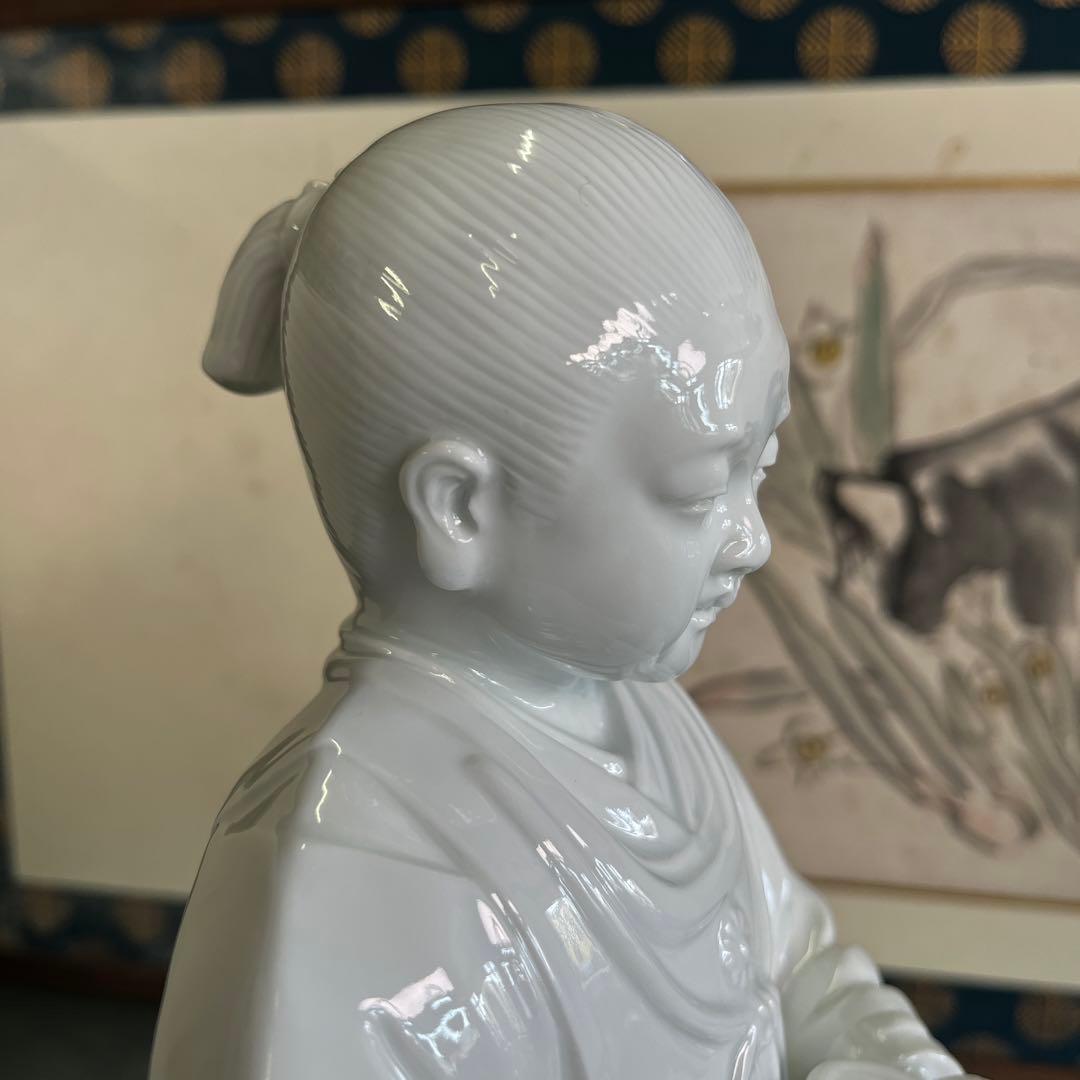有田焼　白磁　本岡宗山作　弘法大師像？