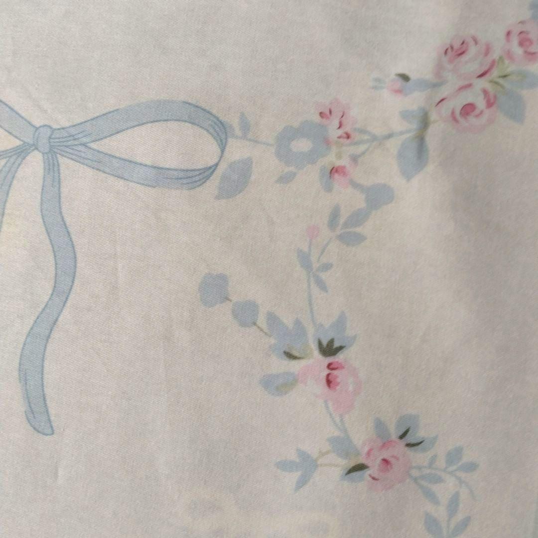 新品★薔薇とブルーリボンのメダリアン文様綿100%シングル掛け布団カバー枕カバー