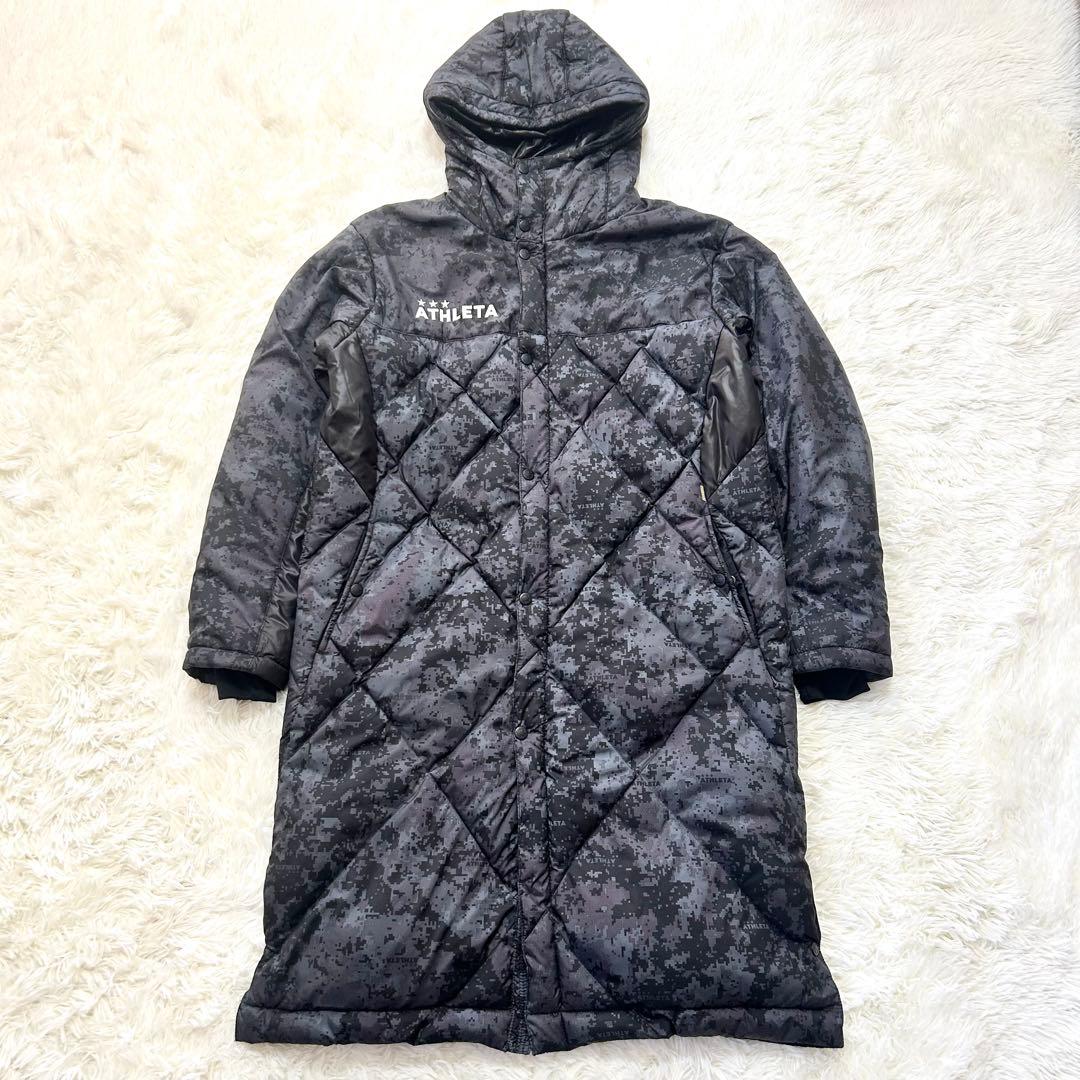 【美品】ATHLETA アスレタ ベンチコート 迷彩カモフラージュ柄 Lサイズ