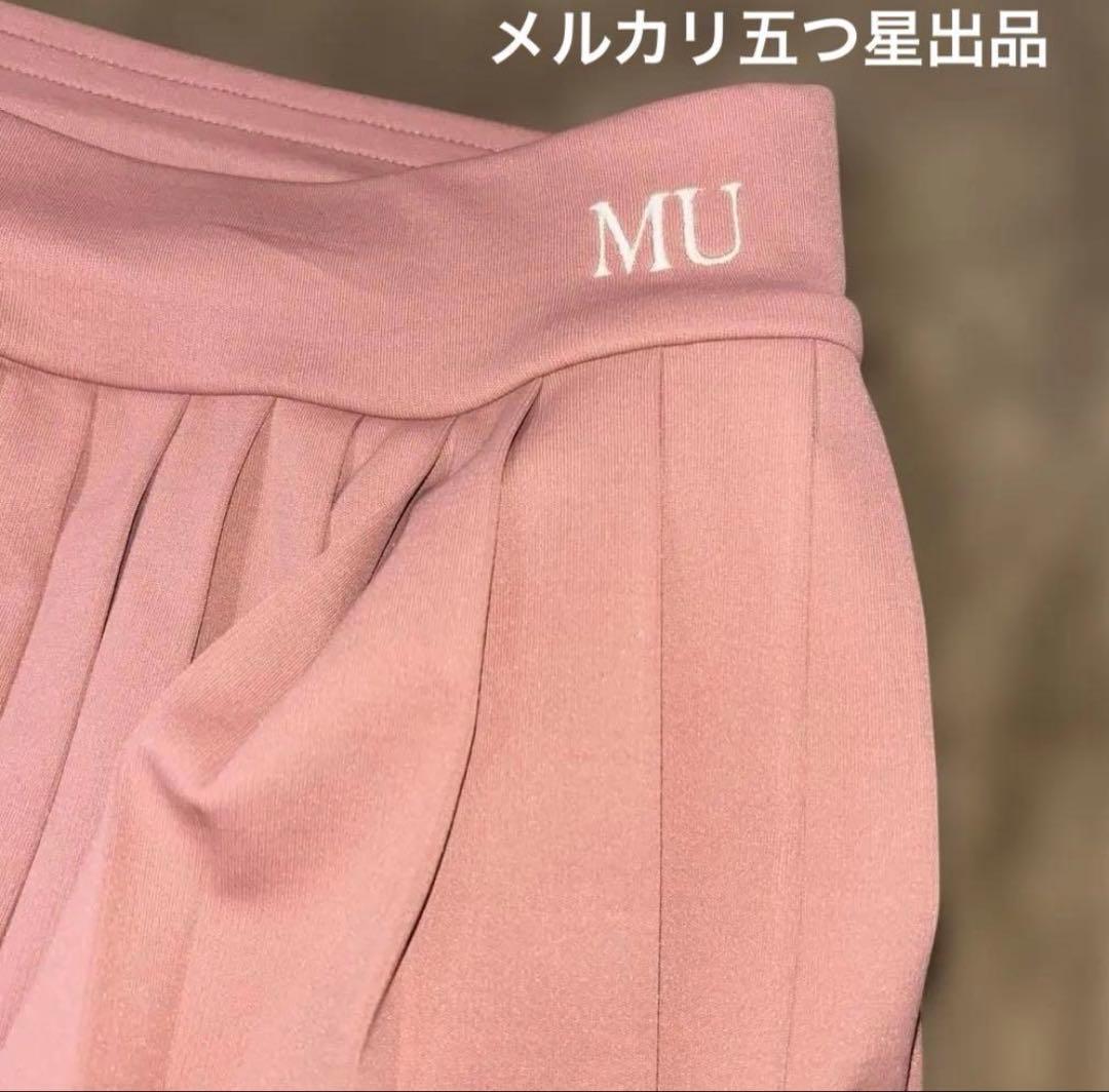 AdmiralコラボmuピンクLプリーツスカートテニスウェアスコートレディース