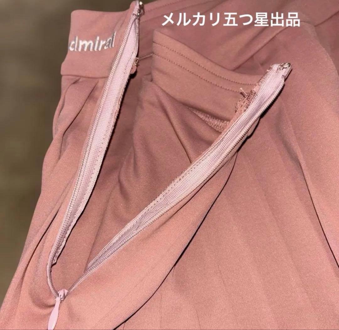 AdmiralコラボmuピンクLプリーツスカートテニスウェアスコートレディース
